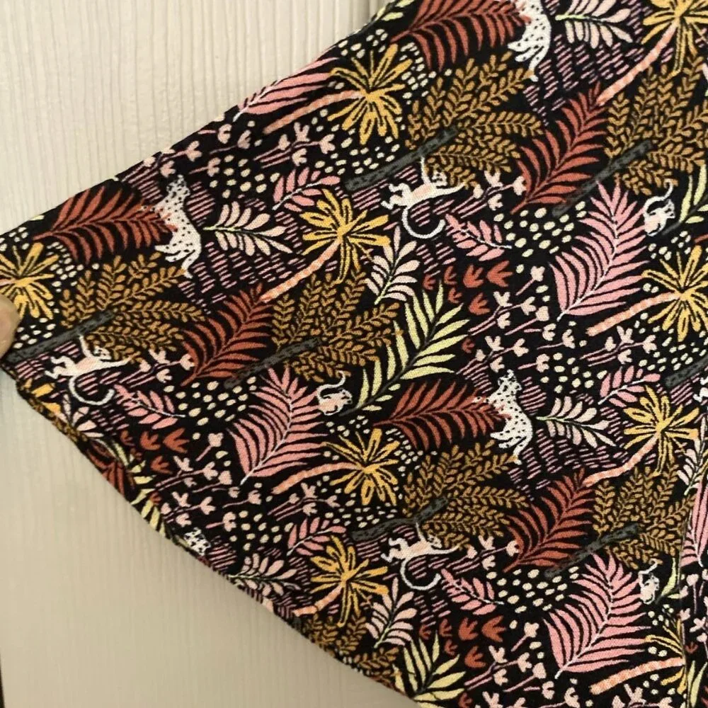 Loft Size XXL Paradise Jungle Print Button Front Side Tie Safari Dress NWT - Picture 7 of 8